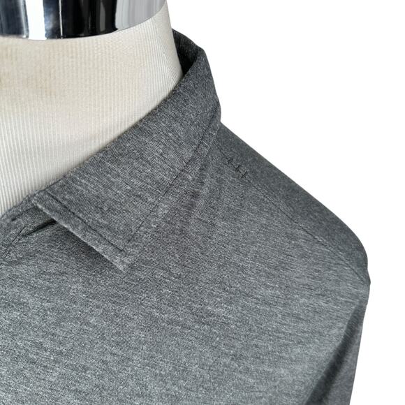 Lululemon Polo Shirt Men’s Large Gray Short Sleeve Performance Golf Pullover - Picture 3 of 9